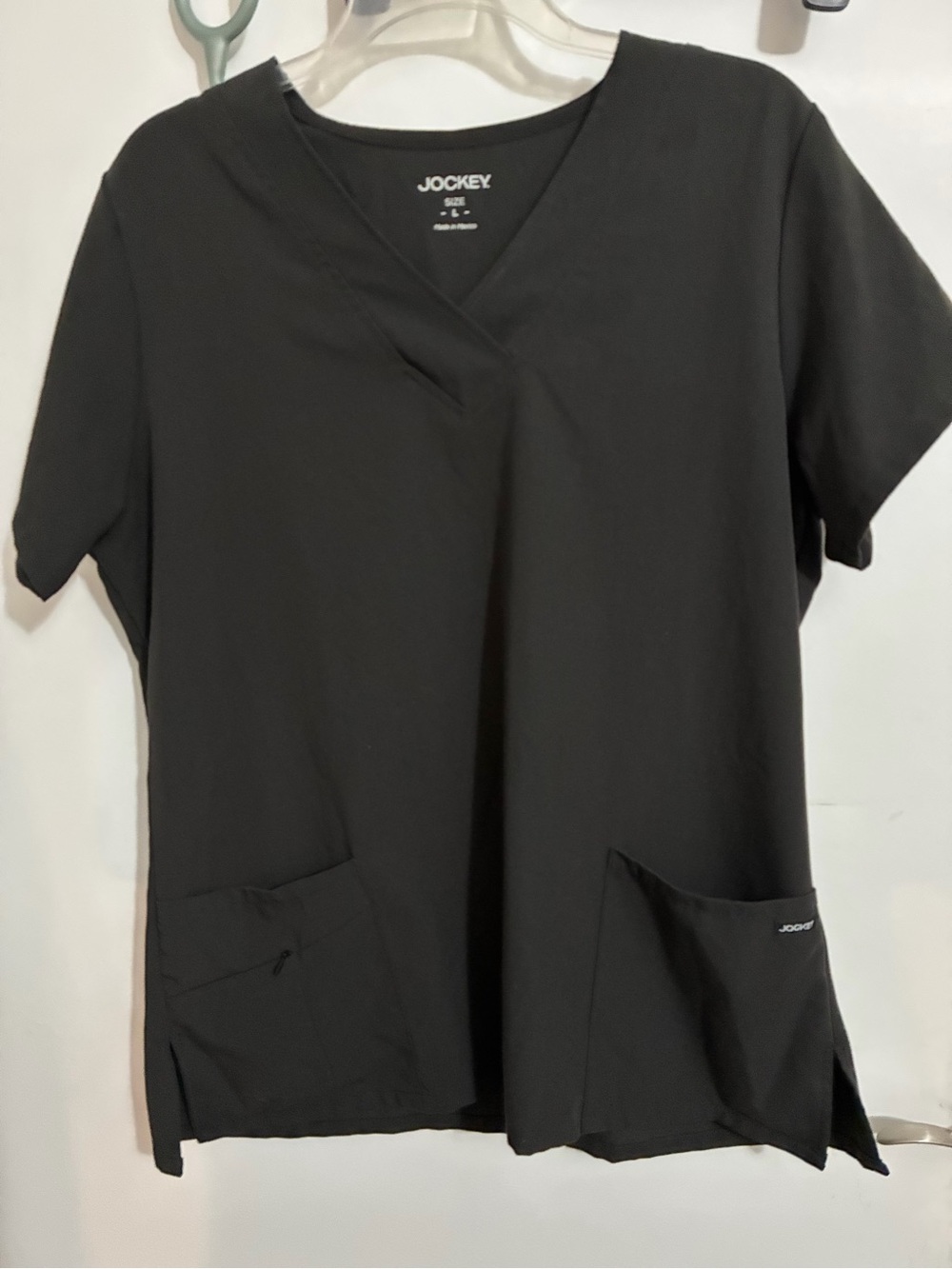 Jockey Black V-Neck Short Sleeve Scrub Top